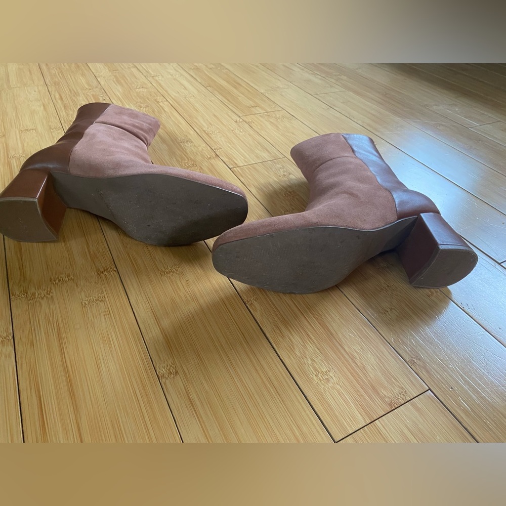 Anthropologie Seychelles Uneasy Bootie leather suede mod low heel 8.5 - Picture 5 of 7